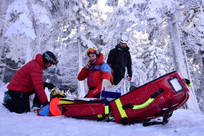 Zimní okrskové doškolení Horské služby Krušné hory